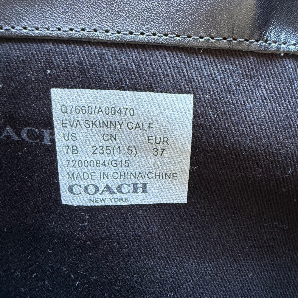 COACH “EVA” Calf Leather Skinny Riding Boots - US7 - Picture 6 of 9